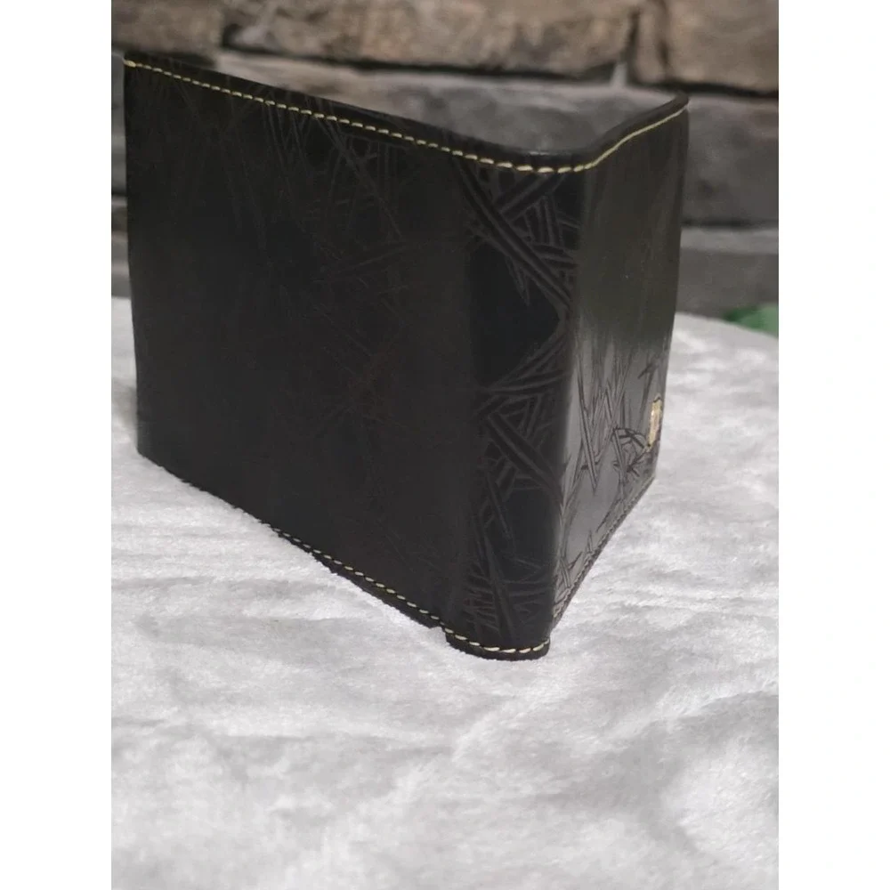 Cole Haan Black Bifold Men's Wallet with Emblem Logo and Outside Design